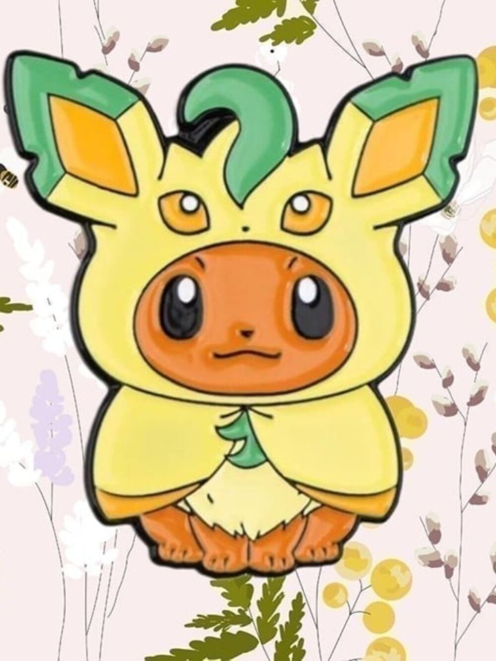 Pokemon Eevee Evolution Dress Up Poncho Leafeon! Enamel Pin